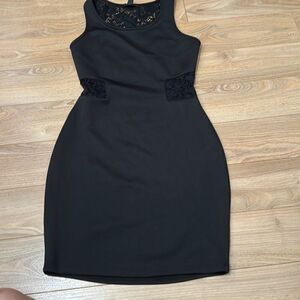 Material girl black lace dress size small